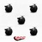 Service Caster 2'' Black Metal Hooded Twin Caster with Brake Nylon Wheels Top Plate, 5PK SCC-TP02S50D-NYS-FB-B-5 - alternate 3